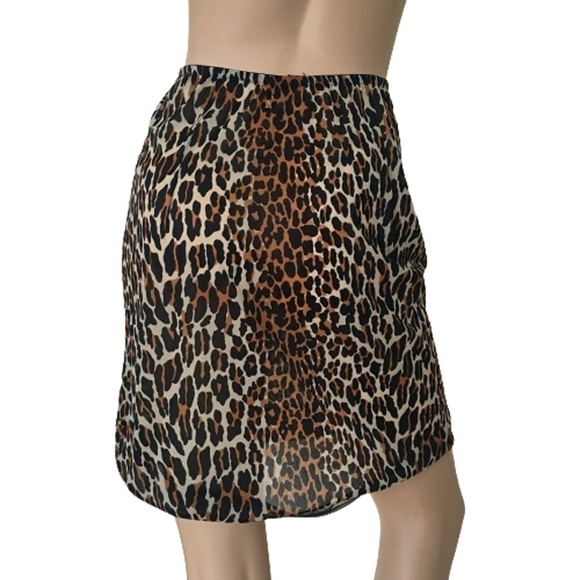 VINTAGE 60s Vanity Fair Sheer Leopard Chiffon Slip Buttons - Picture 5 of 12